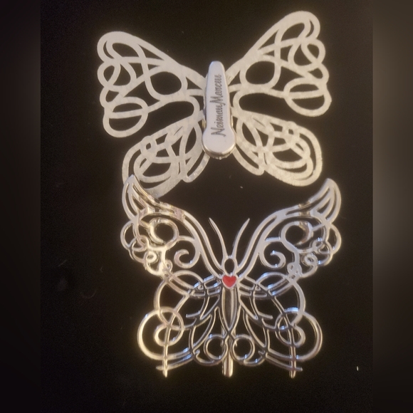 2pc Vintage Neiman Marcus Silver Butterfly Clips. - Picture 9 of 15